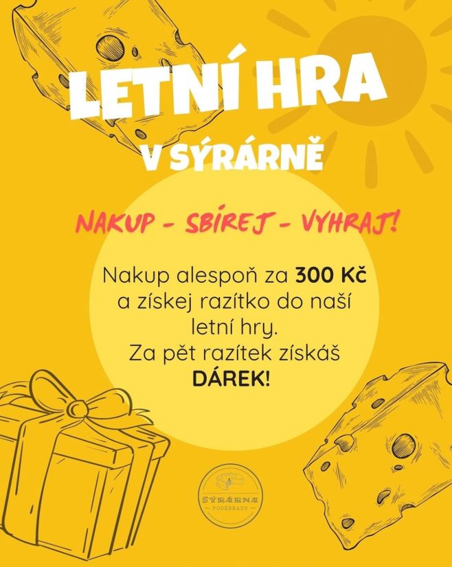 ☀️ Léto chutná ještě lépe, když k dobrotám přidáme výhru! Spouštíme právě LETNÍ HRU v Sýrárně – jako poděkování za vaše...